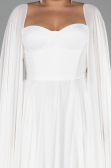Robe Grande Taille Longue Mousseline Blanc ABU4161