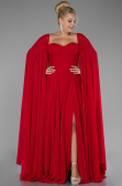 Robe Grande Taille Longue Mousseline Rouge ABU4161