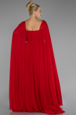 Robe Grande Taille Longue Mousseline Rouge ABU4161