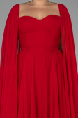 Robe Grande Taille Longue Mousseline Rouge ABU4161