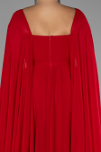 Robe Grande Taille Longue Mousseline Rouge ABU4161