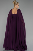 Robe Grande Taille Longue Mousseline Violet ABU4161