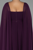 Robe Grande Taille Longue Mousseline Violet ABU4161