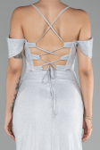 Robe de Soirée Longue Gris ABU4212