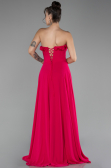 Robe de Soirée Longue Mousseline Fushia ABU4214