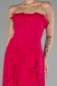 Robe de Soirée Longue Mousseline Fushia ABU4214
