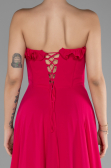 Robe de Soirée Longue Mousseline Fushia ABU4214