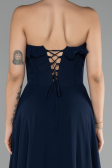 Robe de Soirée Longue Mousseline Bleu Marine ABU4214