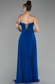 Robe de Soirée Longue Mousseline Bleu Saxe ABU4214