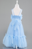Robe de Soirée Enfants Longue Bleu ABU4221