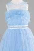 Robe de Soirée Enfants Longue Bleu ABU4221