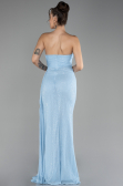 Robe De Soirée Squameuse Longue Bleu clair ABU3134