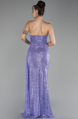 Robe de Soirée Longue Squameuse Lilas ABU3134