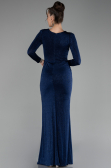 Robe de Soirée Longue Bleu Marine ABU3542