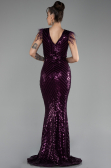 Robe de Soirée Longue Prune ABU881