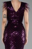 Robe de Soirée Longue Prune ABU881