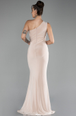 Robe De Soirée Longue Beige ABU4116