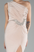 Robe De Soirée Longue Beige ABU4116
