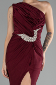 Robe De Soirée Longue Rouge Bordeaux ABU4116