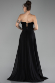 Robe de Soirée Longue Mousseline Noir ABU4214