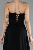 Robe de Soirée Longue Mousseline Noir ABU4214