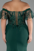 Robe de Soirée Grande Taille Longue Dantelle Émeraude ABU2571