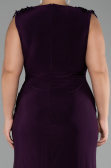 Robe De Soirée Grande Taille Longue Violet Foncé ABU2854