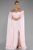 Robe Grande Taille Mousseline Longue Poudre ABU3464