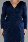 Robe de Soirée Grande Taille Longue Bleu Marine ABU3544