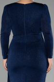 Robe de Soirée Grande Taille Longue Bleu Marine ABU3544