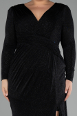 Robe de Soirée Grande Taille Longue Noir ABU3544