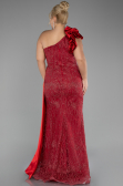 Robe De Fiançailles Grande Taille Longue Rouge ABU4060