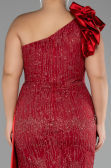 Robe De Fiançailles Grande Taille Longue Rouge ABU4060