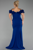 Robe de Soirée Grande Taille Longue Bleu Saxe ABU4081