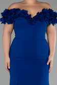 Robe de Soirée Grande Taille Longue Bleu Saxe ABU4081