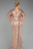 Robe De Soirée Grande Taille Longue Saumon ABU2309