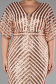 Robe De Soirée Grande Taille Longue Saumon ABU2309