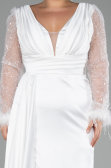 Robe Grande Taille Longue Blanc ABU3237