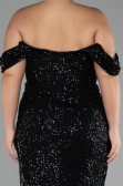 Robe De Fiançailles Grande Taille Longue Noir ABU3919