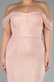 Robe De Fiançailles Grande Taille Longue Saumon ABU3919