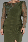 Robe De Soirée Grande Taille Longue Kaki ABU4119