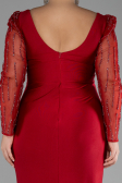 Robe De Soirée Grande Taille Longue Rouge ABU4119