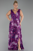 Robe De Soirée Grande Taille Longue Prune ABU4050