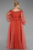 Robe Grande Taille Longue Orange ABU1535