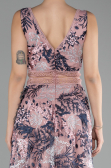 Robe de Soirée Longue Lacé Poudre ABU4244
