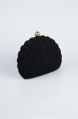 Sac de Soirée Luxe Couleur daim Noir KC180
