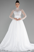 Robes de Mariage Longue Satin Blanc ABU4250