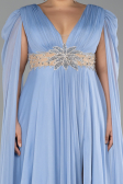Robe De Fiançailles Grande Taille Longue Bleu clair ABU4259