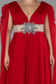 Robe De Fiançailles Grande Taille Longue Rouge ABU4259