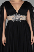 Robe De Fiançailles Grande Taille Longue Noir ABU4259